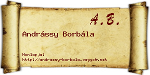 Andrássy Borbála névjegykártya