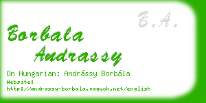 borbala andrassy business card