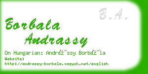 borbala andrassy business card